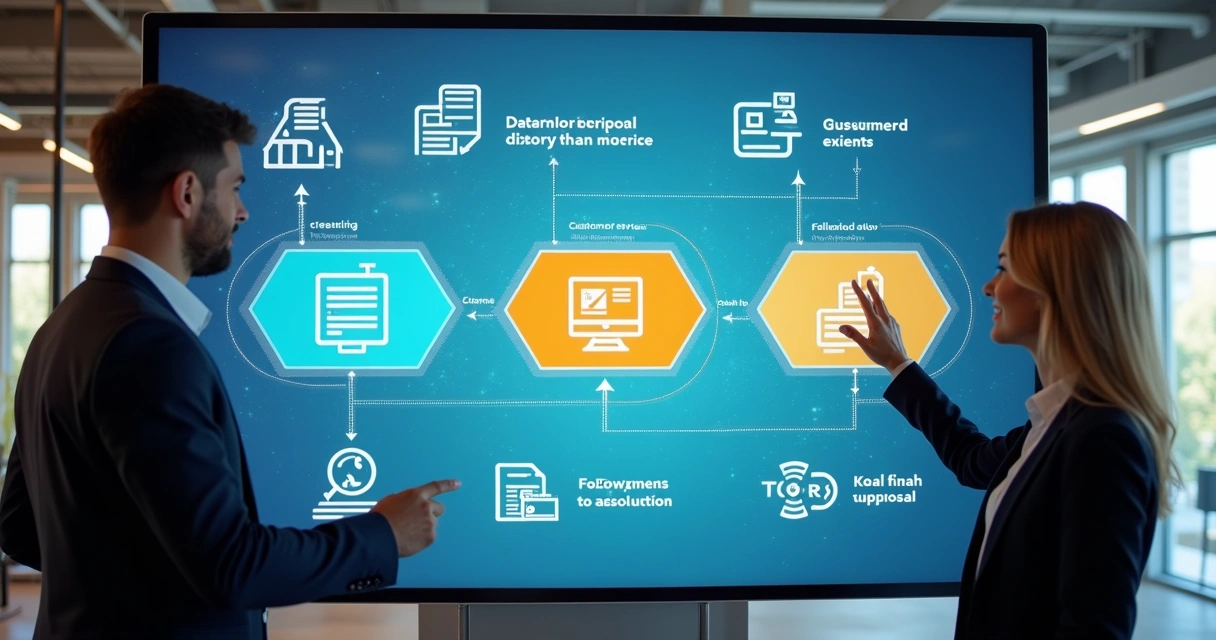 Fluxograma de automação de proposta comercial em painel digital 