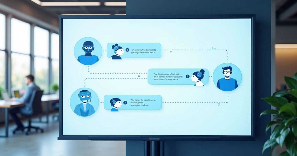Fluxo automatizado de atendimento para cliente em tela digital 