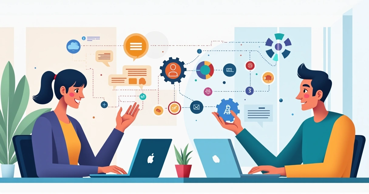 Two workflow automation paths, visual builder side and developer API integration side