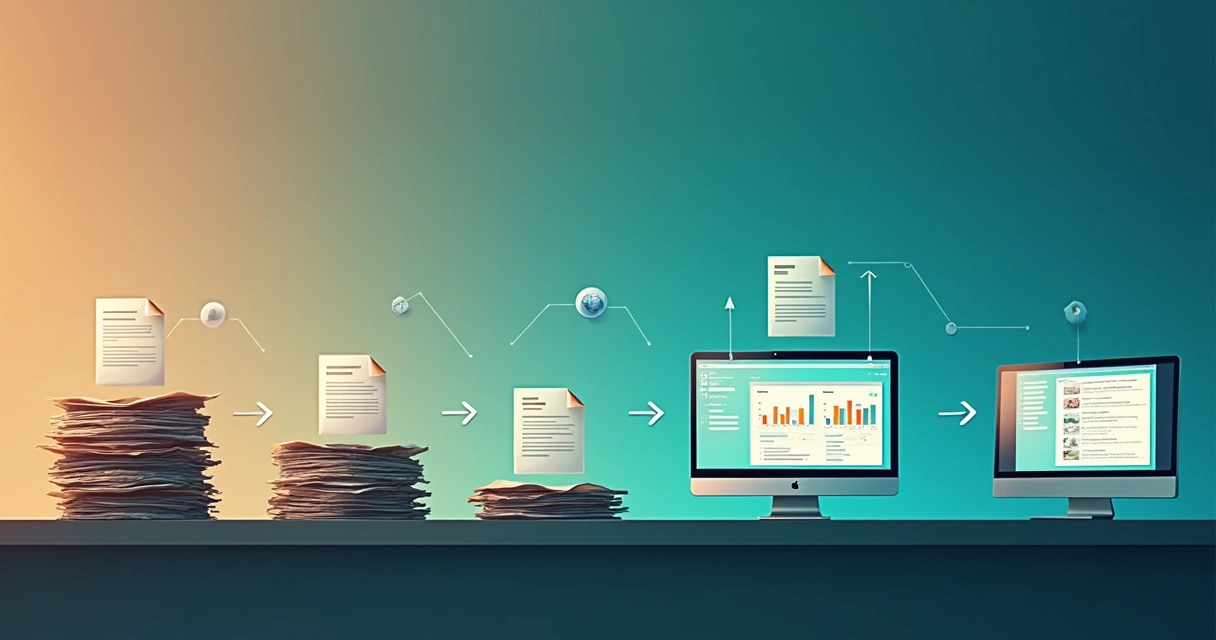 Linha do tempo com a evolução do workflow de documentos 
