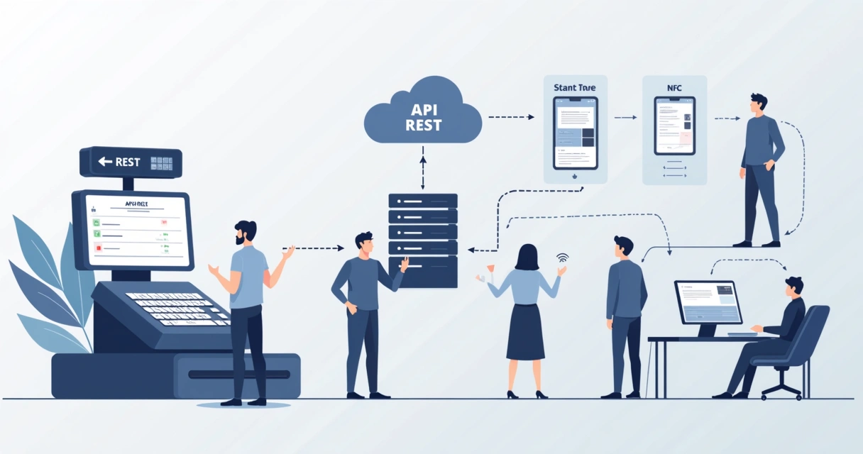 Ilustração de workflow automatizado gerando NFC-e