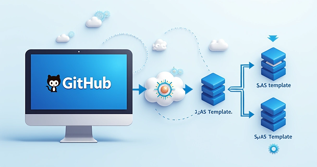 Fluxo de passos de GitHub Actions publicando aplicação SaaS em servidor 