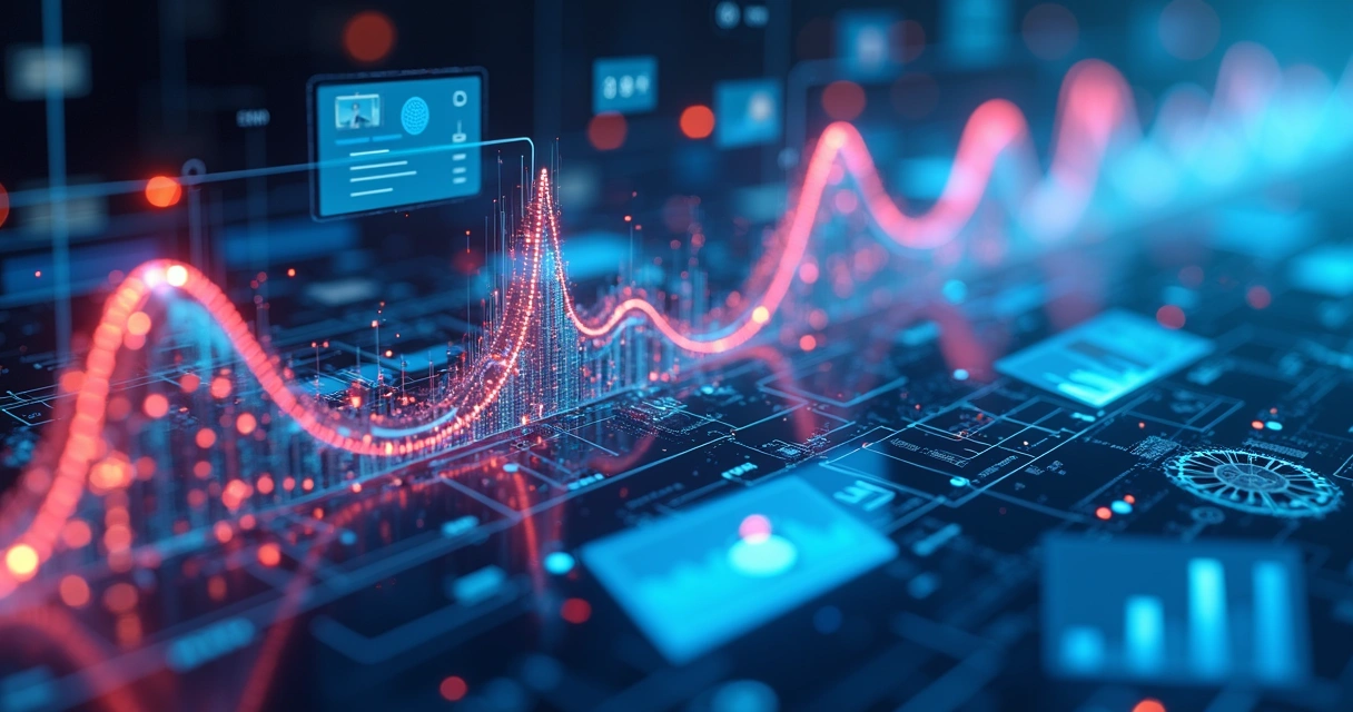 Workflow digital mostrando IA, fluxos de texto ajustados e perfis do LinkedIn 