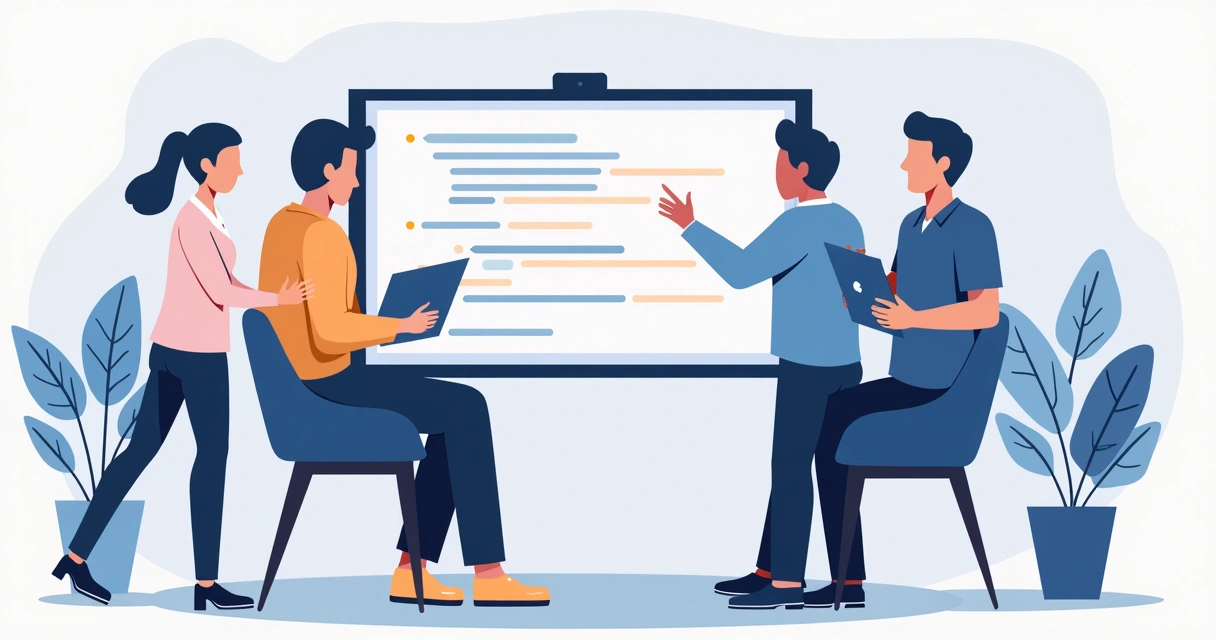 Fluxo de trabalho de equipe de tecnologia usando IA para revisar código 