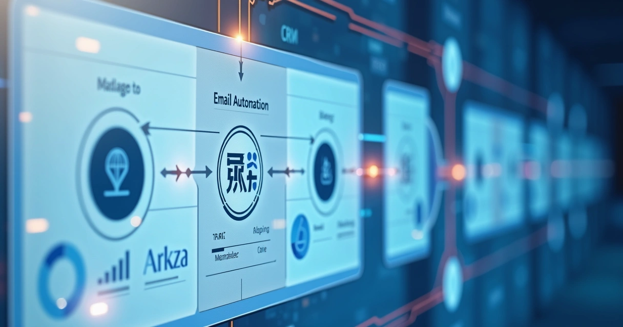 Painel digital com workflow integrado entre dados comerciais, CRM, e-mail e LinkedIn 