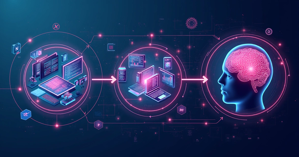 Fluxo de automação conectando IA, N8N e RPA 