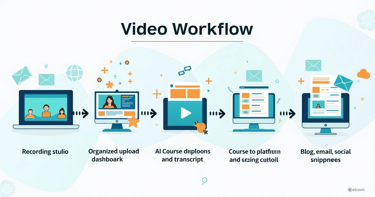 Fluxo de trabalho de vídeo para ensino e marketing 
