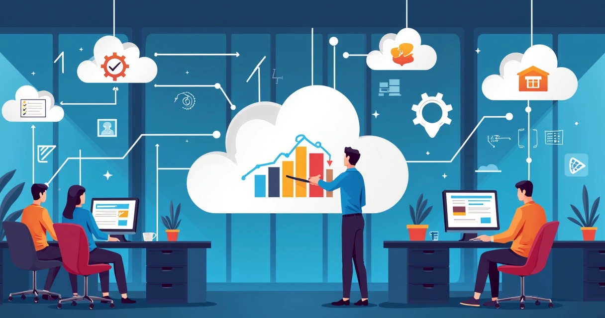 Painel mostrando automação e monitoramento de workloads na nuvem
