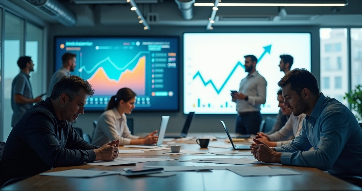 Workspace showing stress and positivity influencing strategic planning 