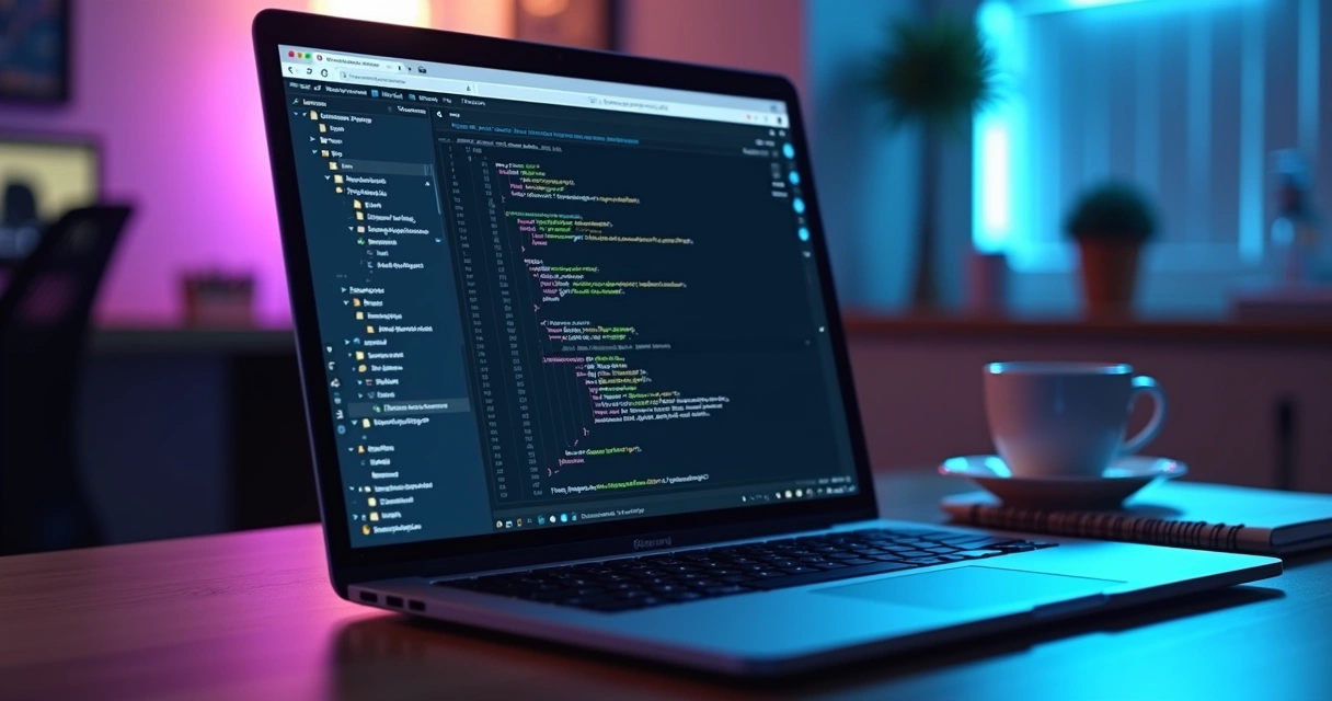 Tela de workspace de programação com IA no navegador