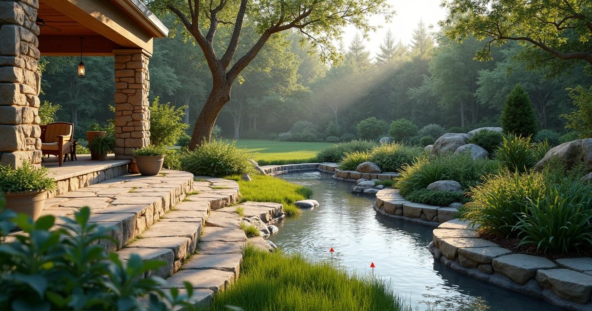 Visualization of a yard showing water pooling near patio