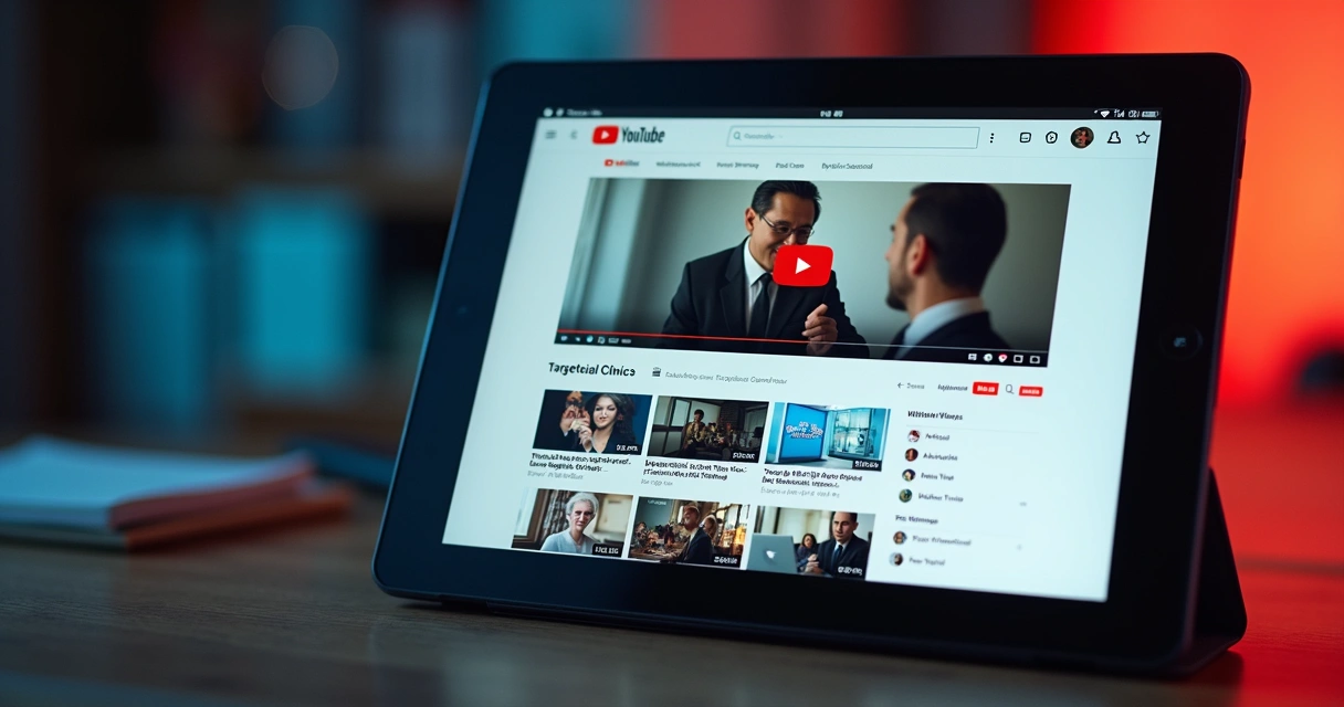 Página inicial personalizada do YouTube com anúncios relevantes 