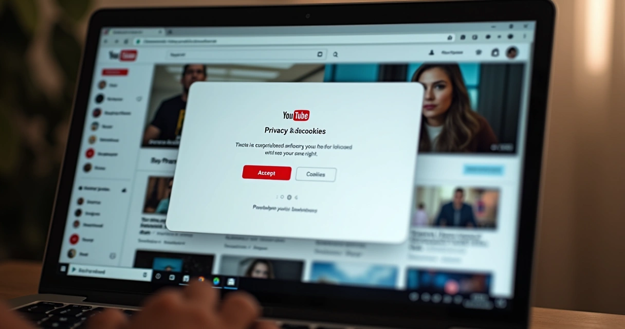 Tela de configurações de privacidade do YouTube em destaque 