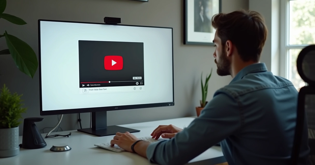 Interface de plataforma de videoaula mostrando player do YouTube na tela