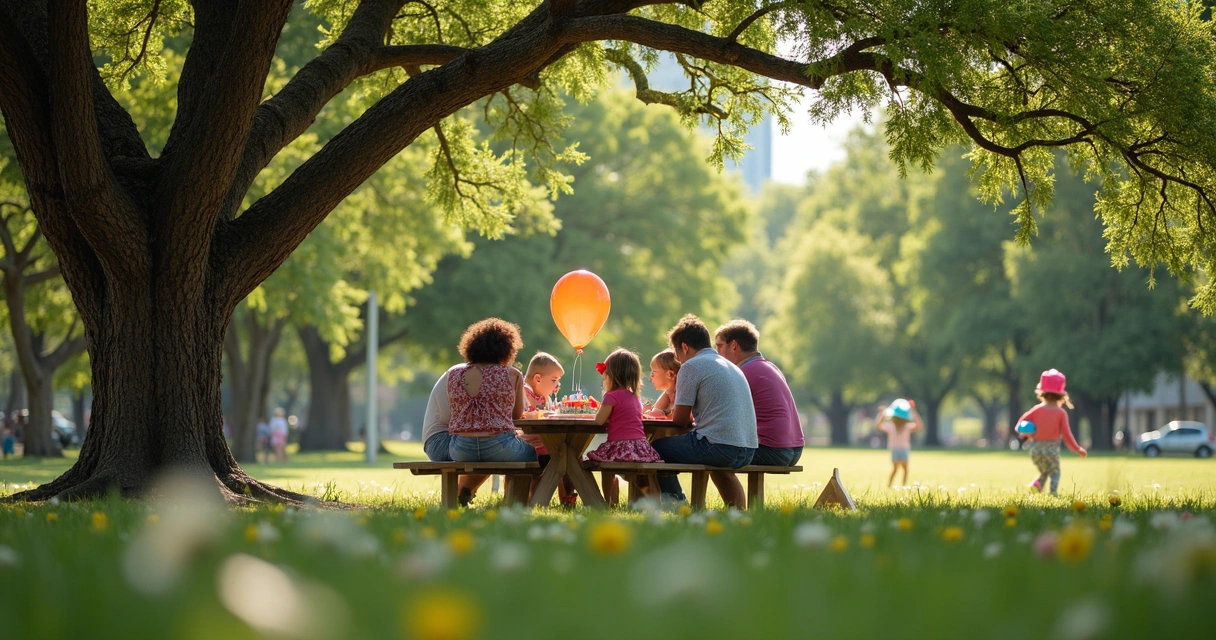 Birthday party picnic at Zilker Park