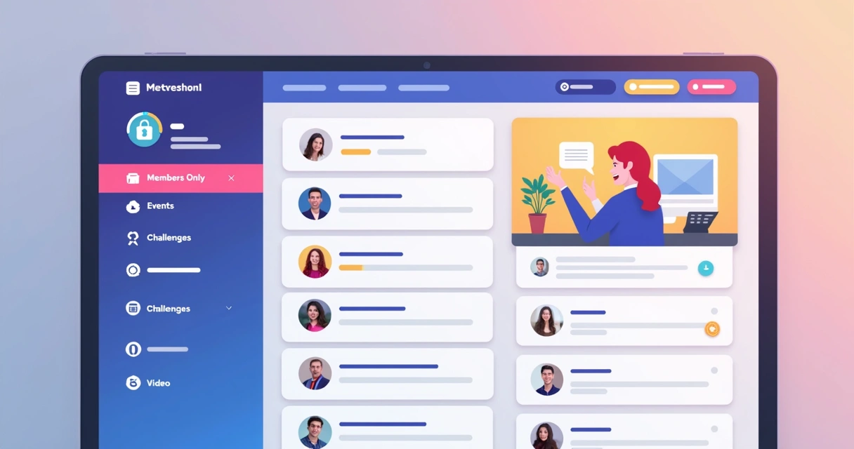 Seção exclusiva para membros em plataforma de cursos online 