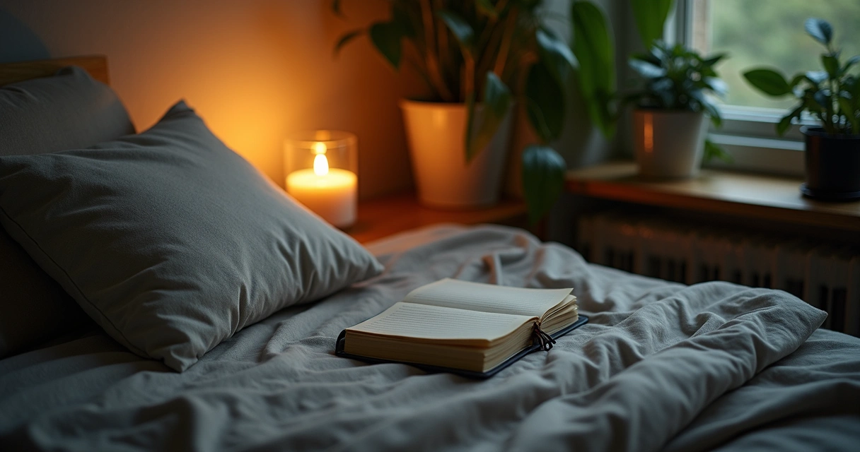 Espacio de relajación nocturno sin tecnología