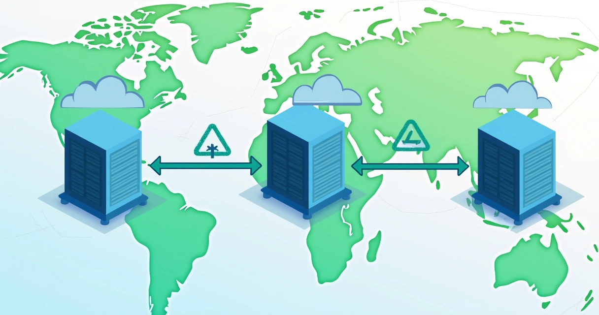 Ilustração de zonas de disponibilidade em nuvem com replicação geográfica 